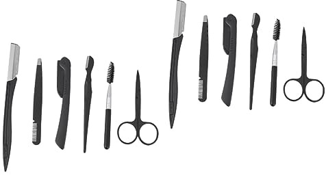 minkissy 12stücke Teiliges Augenbrauen Trimmset Mit Schere Kamm Und Pinsel Faltbare Werkzeuge Für Präzise Augenbrauenformung Und Pflege Für Und Unterwegs