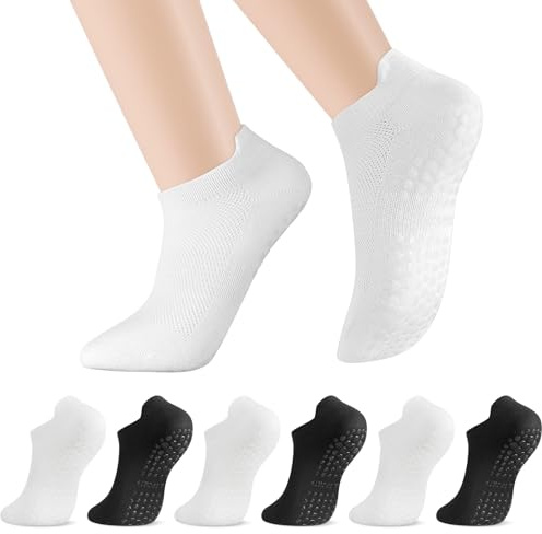 Zuimei 6 Pairs Pilates Yoga Grip Socks, Womens Non Slip Grip Sock 4-7