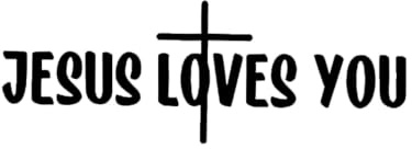 2PCS 20x7cm Jesus Loves You Vinyl-Aufkleber - Kleber für Autofenster, Laptops, LKWs & Wände - Einfach anzubringen & zu entfernen Aufkleber mit Kreuz-Design # AZ255 (Schwarz)