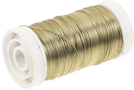 DIYEAH 1 Rolle Verzinkter Draht Drahtstämme Anlage Draht umwickeln Plant -Fixierungskrawatte Gartenkrawatte Draht zum Basteln Draht für das Handwerk Eisen Golden