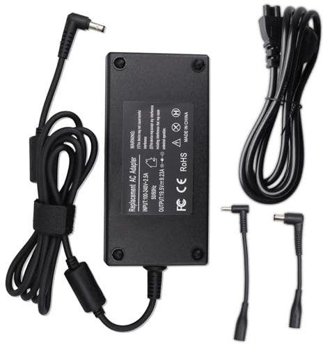 Woskjxas 180W Laptop Ladegerät für MSI GF62 GF63 GF65 GF75 GS63 GS65 GS66 GS73 GS40 GS43 GS75 GE62 GE70 GE72 GL72, AC Adapterleistung mit 2 Einem Weiteren Anschluss