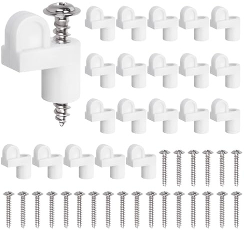 24 Stück 3/8 Zoll Weiße Fenstergitterclips mit Schrauben, Sichere Halterclips für Fenstergitter und Sturmfenster, Einfache Montage und Windfester Halt für Haushalt und Gewerbe