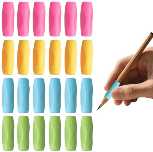 NiceNaiils 24 Pezzi Gommino Impugnatura Matitabambini, penna,pencil grips,Aiuto Scrittura Strumento Correzione Della Postura per Bambini Adulti