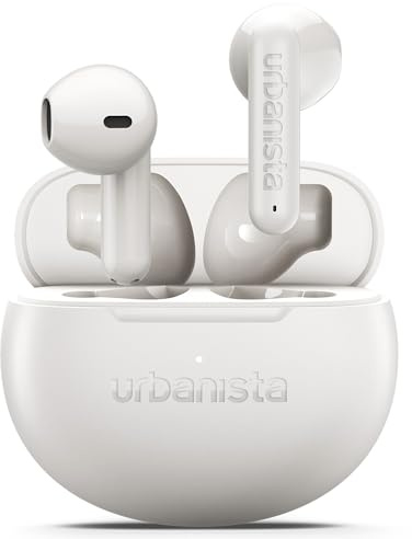 Urbanista Austin 2 True Wireless Earbuds - Kabellose Bluetooth 6.0 In-Ear Kopfhörer mit Multipoint-Verbindung, 25h Akku, ENC Mikrofon für Anrufe, IPX4 Wasserfest & Touch-Steuerung - Weiß