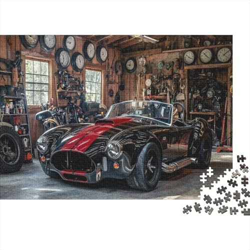 1000-Teiliges Puzzle Szene Klassische Autowerkstatt aus recykliertem Karton (52x38cm) – Kreativität, Geburtstagsgeschenk für Jugendliche