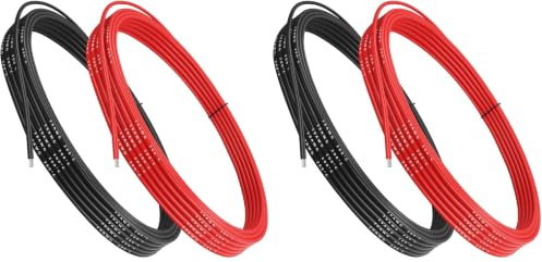 Gruiqrd 18 AWG Silicone Electrical Wire 5M (2.5m Black and 2.5m Red) (Pack of 2)