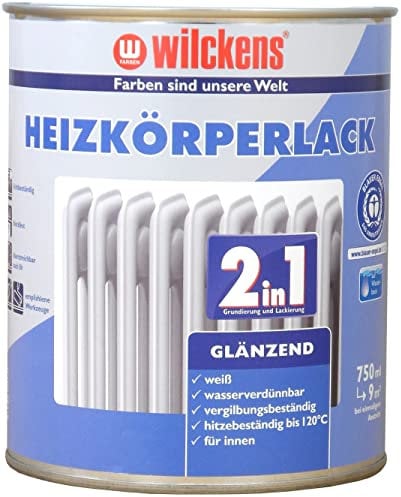 2-in-1 Heizkörperlack weiss inkl. Pinsel von E-Com24 zum Auftragen (2 in 1 750 ml)
