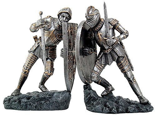 Ritter Buchstützen Set - Figuren Rüstung Schreibtisch Mittelalterliche Deko Ritterrüstung