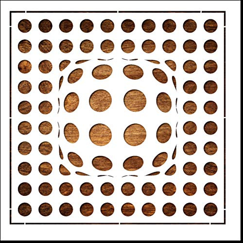 Boutique d'isacrea Schablone, Kunststoff, Mylar Esprit Vasarely, Format 20 x 20 cm