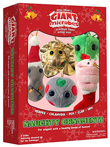 GIANT MICROBES Weihnachtsdekoration, originelles Plüschtier, freche Ornamente
