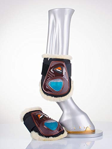 eQuick Streichkappen Modell eShock mit Klettverschluss & Fell, Young Horses, braun, Groesse M