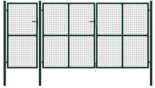 vidaXL Gartentor, Stahl, 400 x 150 cm, Grün