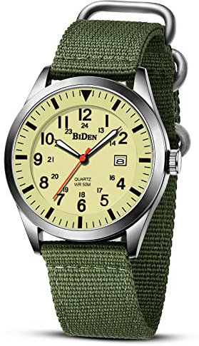 HANPOSH Herren Uhr Uhren Herren Militär Uhr Armbanduhr 12/24 Stunden Tactical Armee Uhren 3ATM Wasserdicht Männer Outdoor Sport Quarzuhr mit Datum