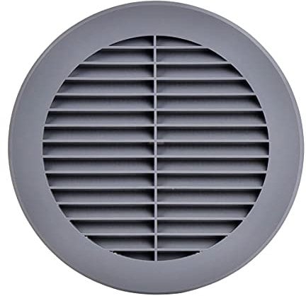 Steinberg14 Grey 150mm Air Vent Cover with Insect Mesh - 6 inch Round Air Vent Covers for Walls and Ceilings - Vent Covers - Air Vents for interior/exterior walls - Plastic Ventilation Grille