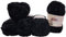 5 x 100 Gramm Himalaya Velvet Micro-Polyester Strickwolle, Babywolle samtig 500 Gramm Wolle (schwarz 90011)