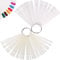 100Pcs Nail Art Tips Sticks Fächerförmige Nagelfarbe Anzeigetafel Nagelmuster Sticks Nagellack Display Werkzeuge mit Metallring für Nagelstudio und Anfänger……