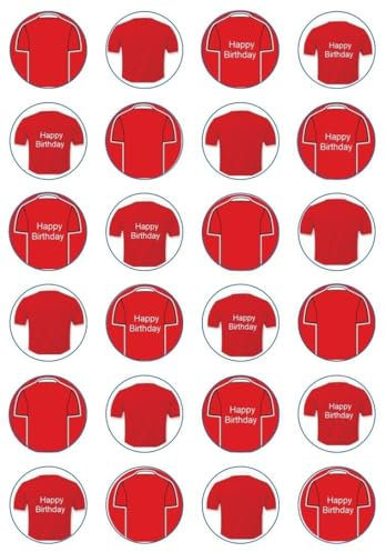 24 Rice/Wafer Paper Edible Cupcake Toppers (Football Team - Design C)