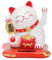 BuyWeek Winkekatze, Solarbetriebene Glückskatze Niedliche Winkende Katze Maneki Neko Katze Ornament für Zuhause, Büro, Auto(Weiß)