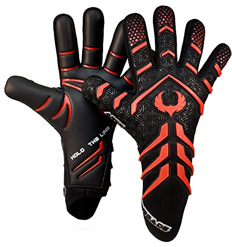 Renegade GK Apex Trägerlose Profi-Fußball-Torwarthandschuhe (Sizes 6-12, Level 5.5) 4+4MM EXT Contact Grip | Evo22 Negative Cut (Phoenix 2.0 (Non-Fingersave), 6)