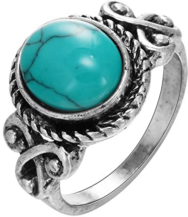 Whoiy Ring 62, Ringe Frauen Kleiner Finger Silber Eheringe Filigran mit Türkis Verlobungsring für Frauen