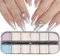 Chrome Nail Powder,1Box 12Grids Aurora Mermaid Pearl Nail Art Glitter Powder Iridescent,Shell Glitter Mirror Holographic Manicure Pigment for Nail Art Design Decoration Accessory (Nail Powder B)