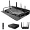 YOYIAG Black Router Wall Mount Shelf Wall Mounted Router Holder with Nail Free Glue Black Router Wall Mount Shelf TV Accessories, Aluminum Cable Box Stand for Router Game Console Media Boxes Monitors