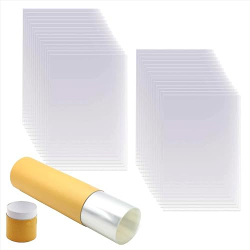 NAMYEUT 30 Stück 30 x 61 cm Mylarfolie, 6Mil 0,15mm PET Schablonenfolie Blanko Mylar Blätter, Mylar Schablone Blätter, PET Mylar Airbrush Schablonen Material, DIY - Schablonenkunstblatt zum Schneiden