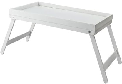 1ABOVE Bamboo Folding Breakfast Tray, Multipurpose Lap Tray for Breakfast in Bed, Sofa, Eating, Working, Serving, Drawing, Laptop Stand & Snack Tray (WHITE)