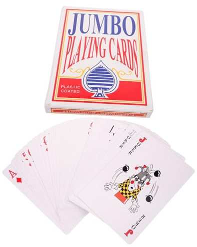 HOOTNEE 1satz Große Spielkarten Riesige Fach Pokerkarten Für Partys Familien Und Gesellschaftsspiele Hochwertige Kartenspiel-Requisiten Für Drinnen Und Draußen Unterhaltsame