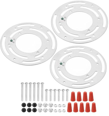 PATIKIL 4 Leuchte Montagewinkel 3 Set Rund Deckenleuchte Platte Kit Wand Stahl Beleuchtung Querstange für Hängeleuchte Kronleuchter