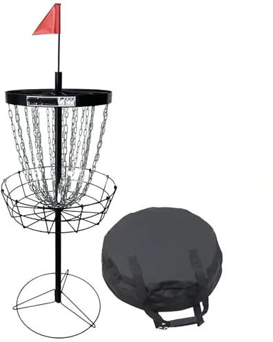 24 Ketten Disc Golfkorb Tragbares Zielset - Professionelles Frisbee Golf Kit mit 6 Scheiben, Tragetasche und Rack - Heavy Duty Equipment