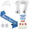 Ohmique Dancing Queen 17th Birthday Party Decorations Pack with Tiara, Sash, Cake Topper, Earring, Balloon in Blue