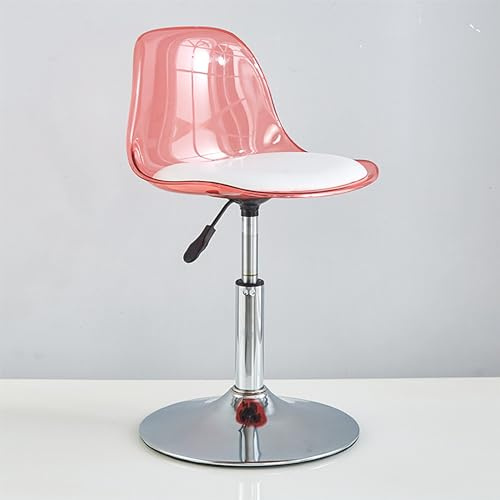 GNIUBBDB Barhocker mit mittlerer Rückenlehne, transparente, höhenverstellbare Barhocker aus Acryl, Thekenstühle für die Küche, das Esszimmer, das Pub, das Café Pink