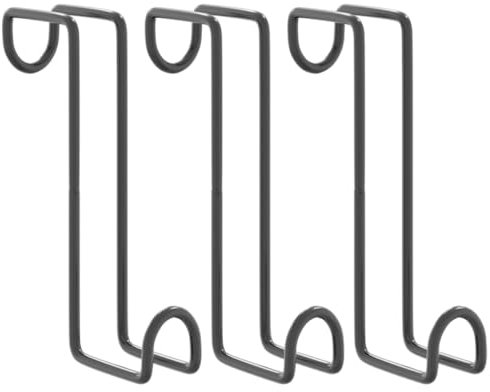 vidaXL Trensenhalter 3 STK., Zaumhaken mit Stauraum, Trensenaufhänger für Scheune Sattelkammer Stall, Trensenhaken, Schwarz Pulverbeschichteter Stahl