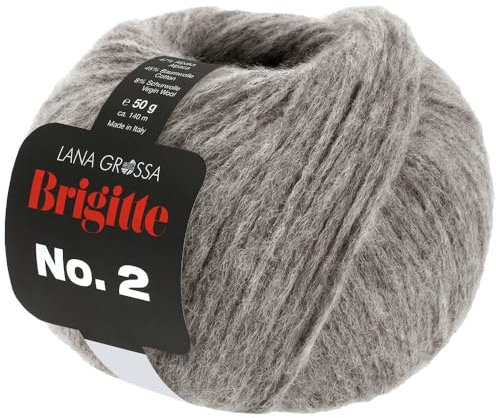 LANA GROSSA Brigitte Nr.2 | Edle Netzgarnstruktur aus Alpaka und Baumwolle | Handstrickgarn aus 47% Alpaka, 45% Baumwolle & 8% Schurwolle | 50g Wolle zum Stricken & Häkeln | 140m Garn FB 70