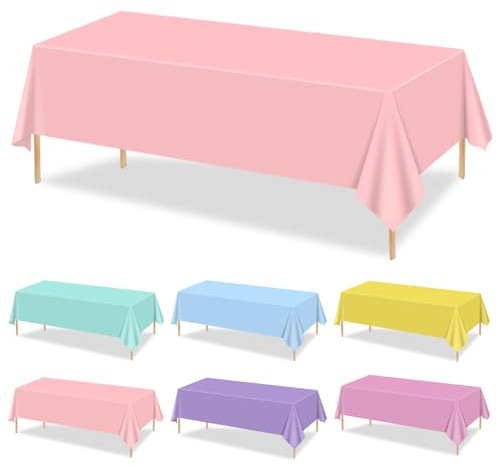 12er-Pack pastellfarbene Tischdecken, 220x130cm EIS Bunte rechteckige Tischdecken, pastellfarbene Regenbogen-Mix-Farbdekorationen für Geburtstag, Regenbogenparty, Eiscreme-Themenparty, Babyparty