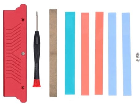 Elprico Memory RAM Cooler,DDR Heatsink for DIY PC Game DDR1 DDR2 DDR3 DDR4 ECC,Aluminum Alloy Dual Sided Wide and Narrow Modules Memory Heat Sink (Red)
