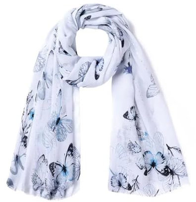 YUECIBAI Schal Damen Herbst Winter Pailletten Schmetterling Bedruckt Baumwoll Schal Frauen Schal 5