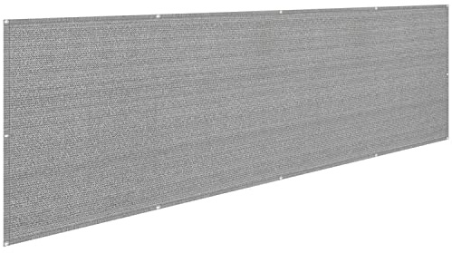 Brise-vue pour balcon et clôture - 40 x 300 cm - 85 % de blocage - Maille avec œillets et attaches de câble - En polyéthylène haute densité - Gris - Disponible en 40 cm/50 cm/60 cm de hauteur