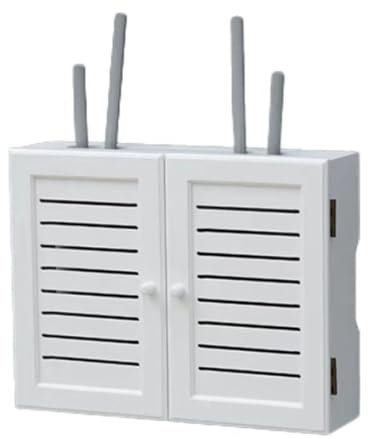 Router Aufbewahrungsbox, Wand WLAN-Router Aufbewahrungsbox, TV Kabel Verstecken Box, Wand WiFi Montierte Rack, Weiß(White,33 * 47 * 8.5cm)