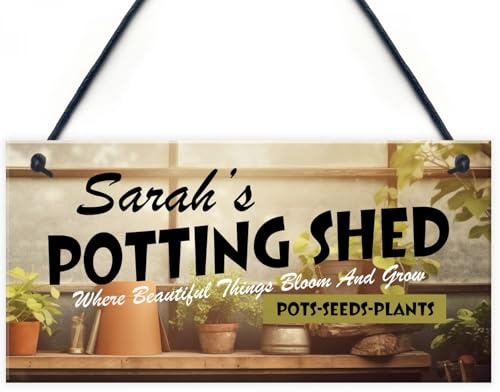 Signs Plaques PERSONALISED Potting Shed Sign Greenhouse Sign For Garden House Decor