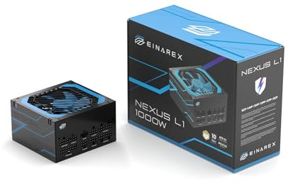 Eiranex Nexus L1 1000W, Fuente de Alimentación para PC, ATX 3.1, PCIe 5.1, Cybenetics Gold, Cable Full-Modular. (1000W)