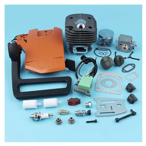 DORFEY Ajuste for hus-qvarna 61 268 272 xp motosierra (50 mm) Cilindro de la cadena del pistón Cubierta del freno del carburador Caburador de combustible del carbón de la bobina del carburador