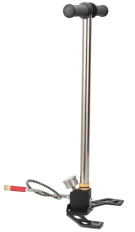 Lfhelper 4500psi Luftpumpe Air Gun Pump PCP 3-Stufen-Hochdruck-Handpumpe Standpumpe Luftgewehre Luftpistole Gewehr mit Manometer Faltbar für Tauchflaschen, Motorradreifen, Autoreifen
