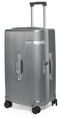 Travelhouse® Sport Trunk Koffer L 76 cm 92 L Polycarbonat TSA Grau | 92-L-Sport-Trunk mit TSA-Schloss, 5-Wheel-System, YKK-Reißverschluss, Nassfach und Silent-Doppelrollen.