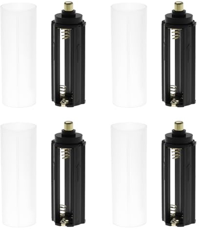 ECSiNG Étui Adaptateur de Rangement pour 4 Piles AAA 3x1,5V avec Tube de Rangement Compatible avec La Plupart des Lampes de Poche