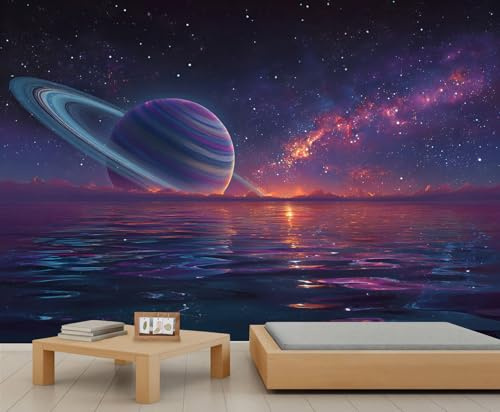Universe Stars Planets Wallpapers, Galaxy Wallpaper Murals, Dreamy Space Pattern Wallpaper for Kids Bedroom Living Room Art 200 X 140 cm
