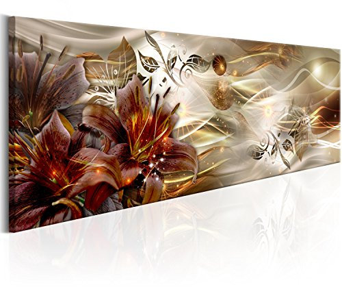 murando Acrylglasbild Blumen 120x40cm 1 Teilig Wandbild auf Acryl Glasbilder Kunstdruck Moderne Acrylglas Platte Wanddekoration Geschenke Heimdekoration Glasbild Lilien Abstrakt Ornament a-C-0063-k-c
