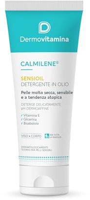 Dermovitamina Calmilene Sensioil -Detergente viso e corpo in olio - Per la detersione quotidiana della pelle più delicata, sensibile o soggetta ad irritazione di corpo e viso - Olio lavante - 250 ml