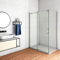 110x70x195 cm Box Doccia Angolare Porta Scorrevole con Parete Laterale Vetro 8 mm Temperato Anticalcare Trasparente Telaio Cromato Lucido